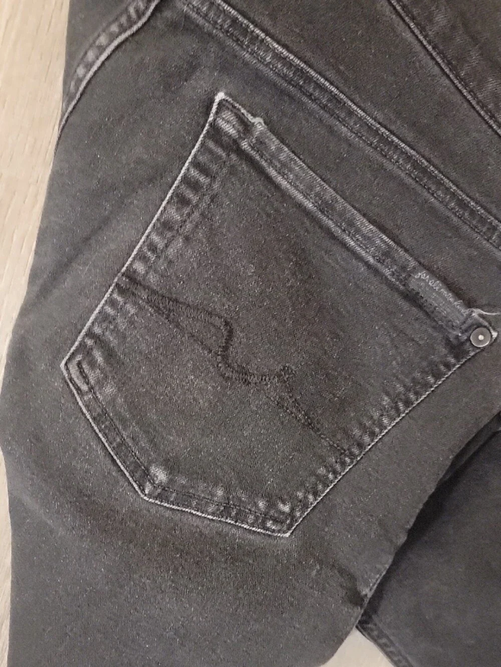 7 For All Mankind Men’s Washed Black Skinny Jeans Size 33